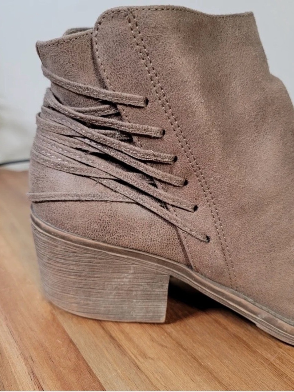 Volatile Taupe Brown Ankle Booties with Side Zip - Picture 5 of 6